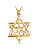שרשרת מגן דוד תלת מימדית זהב כפול, מתנות חתונה יהודיות, ישראלית